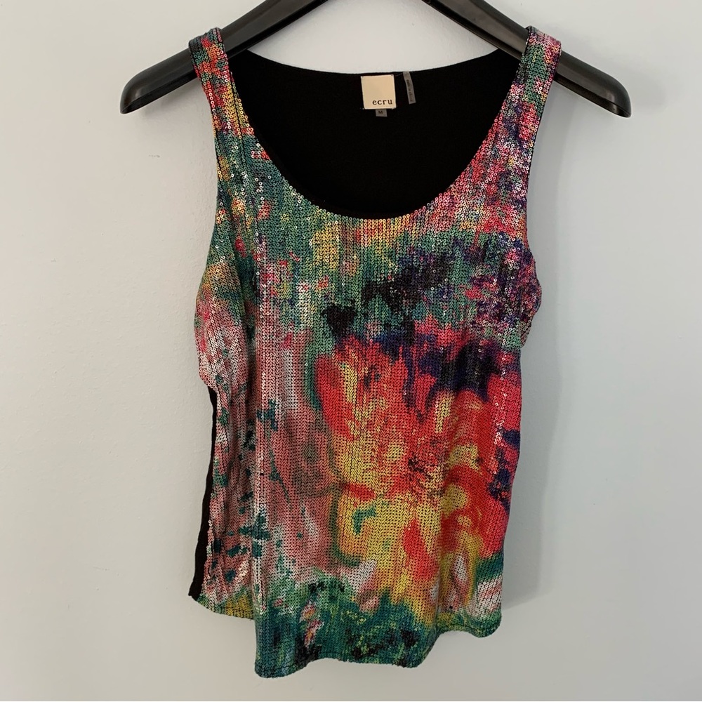 Ecru sequin top Med. Party elegance